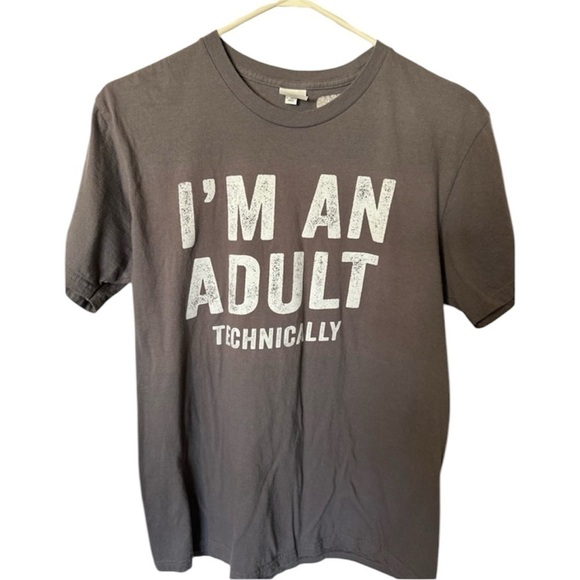 No Brand Other - I'm an Adult Technically - Funny 18th Birthday T-Shirt - Medium Gray Gag gift